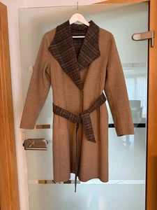 ESPRIT Damen Wollmantel, Mantel, Jacke, Trenchcoat, beige kariert, Gr. 40 - Bild 1 von 4