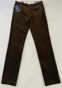 Pantalones de pana ajustados elásticos para hombre Polo Ralph Lauren 28x32 marrón nuevos con etiquetas $168 - Imagen 1 de 11