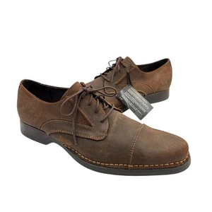 RJ Colt NWOB 13M Allnight Brown Nubuck Leather Wingtip LaceUp Oxford Dress Shoes - Picture 1 of 13