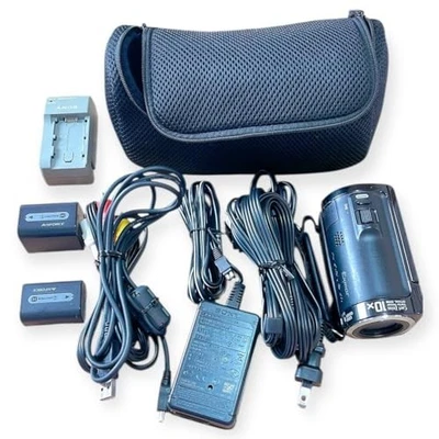 Sony HDR-CX120 Black Handycam Digital Camcorder 10x Optical Zoom 16GB w/Battery - Image 1 of 4