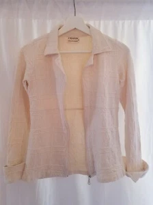 Chavin Damen ökologisch peruanische Baumwolle elfenbein Reißverschluss Cardigan tailliert Medium  - Bild 1 von 5
