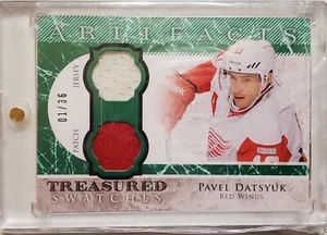 2012-13 Pavel Datsyuk GU 1/36! Jersey Patch Card Wings Treasured Swatches #TS-PD - Picture 1 of 4