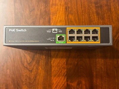 BV-Tech POE-SW801 8-Port PoE+ Switch w/Uplink Port. PWR Cord Incl - Image 1 of 4