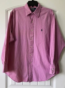 Polo Ralph Lauren Shirt Mens Large Lg 16.5 33 Andrew Button Down Pink Preppy - Picture 1 of 10