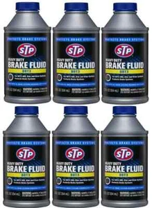 STP Heavy Duty Brake Fluid DOT3 6 Pack 12 fl oz ABS Disc Drum Fluid NEW - Picture 1 of 3