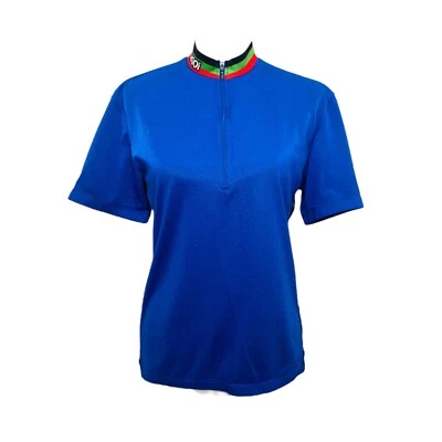 Women’s Medium Cycling Jersey Sugoi Blue Half Zip Short Sleeve - Image 1 of 4