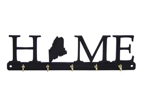 Maine Home State Shape Key Holder Hanger Rack Hooks Housewarming Wall Gift - Picture 1 of 4