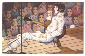 Imitating ELVIS PRESLEY 1978 AD Postcard from Fame Book - RARE - Bild 1 von 2