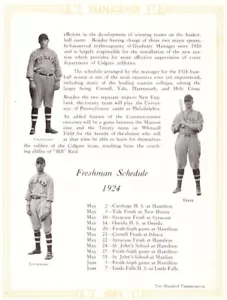 1925 Colgate University SALMAGUNDI pagina originale 1924 Freshman Baseball - Foto 1 di 3