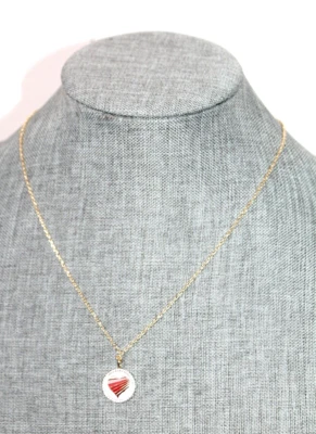 LULU DK Collar Tono Oro Esmalte Cristal Corazón Colgante Mujer Foto 1 de 3
