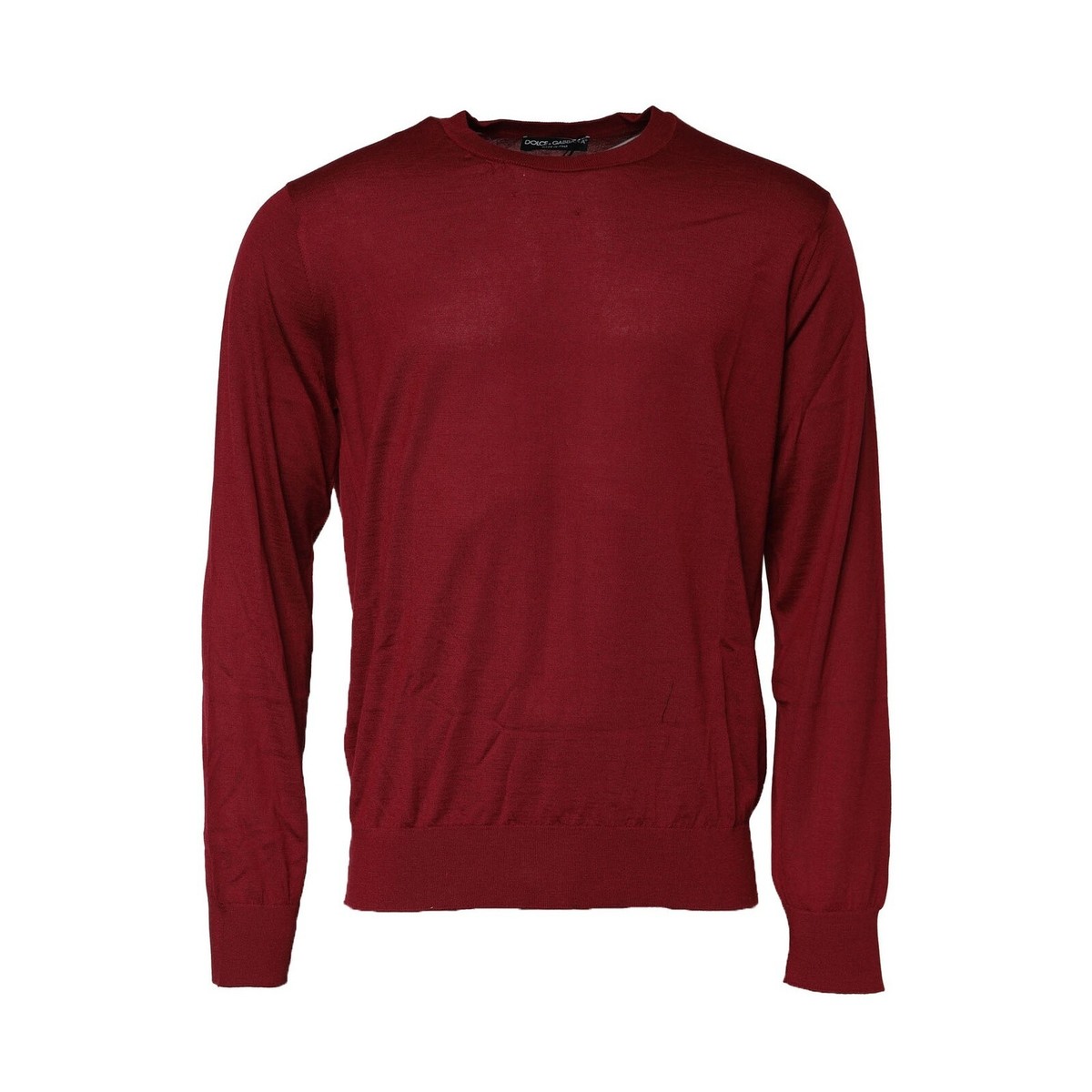 【VIP価格】DOLCE&GABBANA Bordeaux Cashmere Crewneck Sweater Dolce&Gabbana Cashmere Crew Neck Sweaters for Men for sale