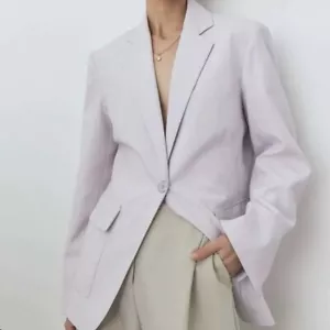 Viktoria & Woods Lilac Harlequin Blazer Jacket Size 0 XS Oversized - Picture 1 of 10