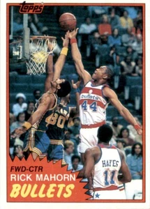 1981-82 Topps Basketball Rick Mahorn (A) RC Washington Bullets #E98 - Picture 1 of 2