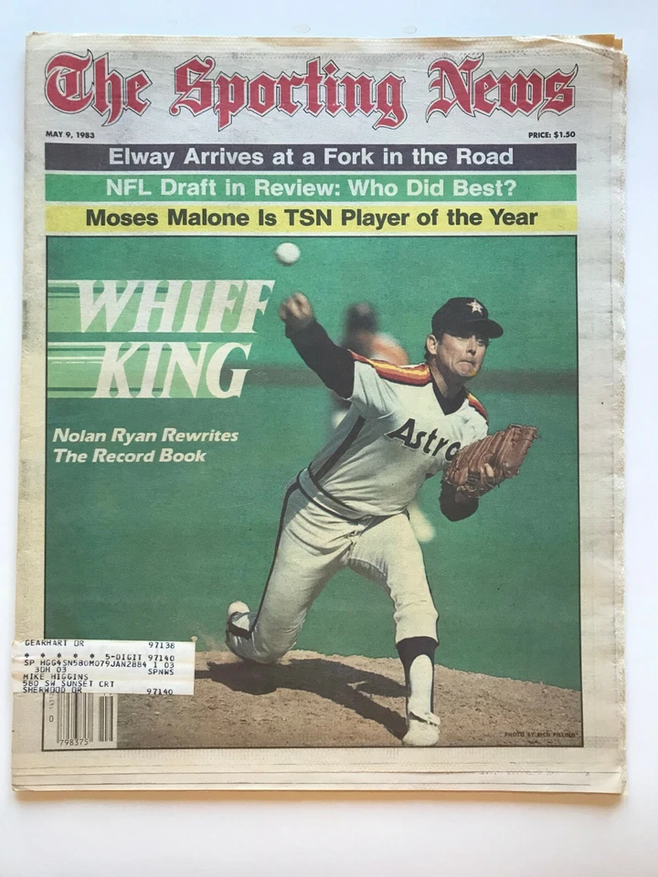 May 9, 1983 edition of The Sporting News- Houston Astros Nolan Ryan on cover - Image 1 of 1