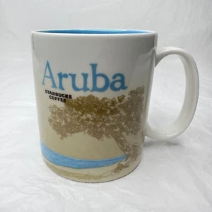 Taza de café Starbucks Aruba 2014 16 oz. Interior Global Icon azul - Imagen 1 de 8