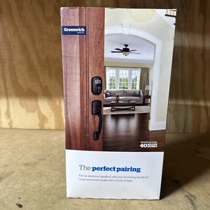 Schlage Greenwich Front Entry Door Handle Set FE285 GRW 716 SAC Aged Bronze - Picture 1 of 4