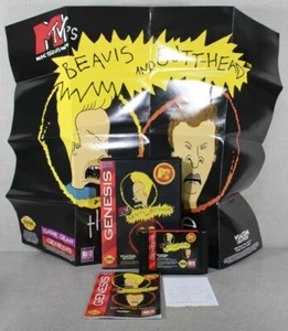 MTV's Beavis and Butt-Head, Sega Genesis,1994~ Complete w/ Poster, 1-2 Players - Picture 1 of 10