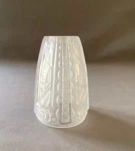 Raro Vintage Firmado Donna Paris Art Deco Floral Vidrio Moldeado Tono - Imagen 1 de 5