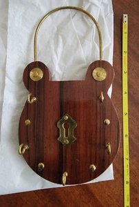 Indien handgefertigter Schlüsselhalter in Schlossform mit 5 Haken - 2001 NEU - Bild 1 von 4