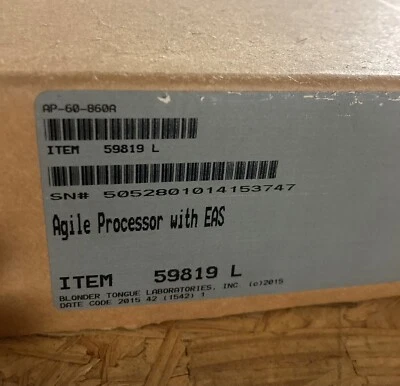 Blonder Tongue AP-60-860A Agile Processor (NIB) AGILE PROCESSOR WITH EAS - Image 1 of 4