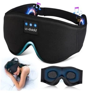  Sleep Headphones, 3D Sleep Mask Bluetooth Wireless Music Eye Mask, Black - Picture 1 of 7