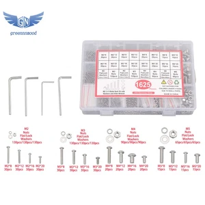 1625 Sätze M2/M3/M4/M5 metrische Schrauben- und Mutternsätze, 304 Edelstahl Material - Bild 1 von 14