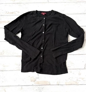 Merona XS schwarze Strickjacke Pullover Knopfleiste Damen X Small   - Bild 1 von 2