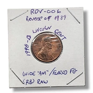 1988-D Transitional Reverse of 1989 Lincoln Penny RDV-006 Flared G Variety - Picture 1 of 9