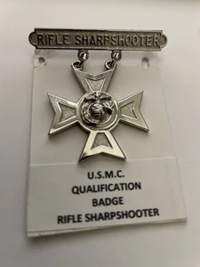 United States Marine Corps (USMC) Rifle Sharpshooter Qualification Badge(LSGI) - Picture 1 of 3