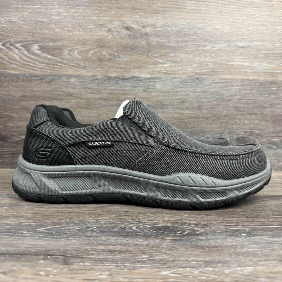 Skechers Cohagen Vierra Shoes Mens Sz 13 Black Slip On Comfort Loafers 204848