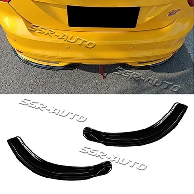 For 1314 Ford Focus ST Gloosy Black ABS Rear Side Bumper Splitter Lip Diffuser - Image 1 of 4