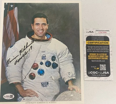 FOTO A COLOR 8X10 FIRMADA POR EL ASTRONAUTA HARRISON 'JACK' SCHMITT DE LA NASA - JSA Foto 1 de 4