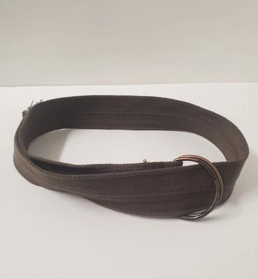 Cinturón de tela para hombre talla 40 poliéster marrón oscuro anillo en D hebilla Foto 1 de 4