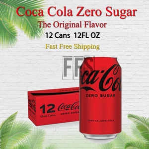 Coca Cola Zero Sugar Coke Soda Fizzy Drink Refreshing 12 Oz Pack of 12 Cans - Picture 1 of 3