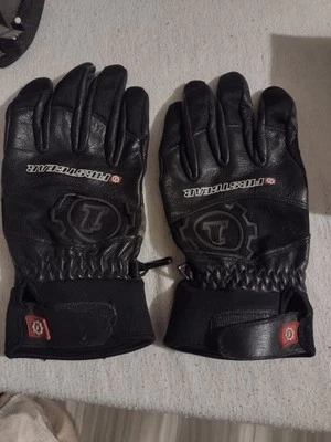 Motorcycle Gloves First Gear Black Leather Gloves XX-large Good Shape - Image 1 of 4