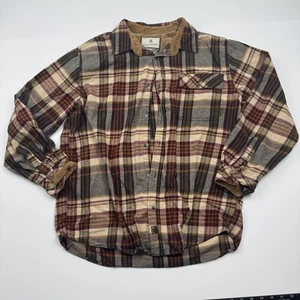 Legendary Whitetails Shirt Mens Large Plaid Flannel Buck Camp Corduroy Collar - Picture 1 of 8