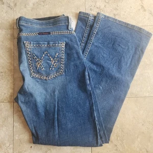 71 Wrangler women's western boot cutjeans 13/14×32 No-Gap waistband NWT - Picture 1 of 9