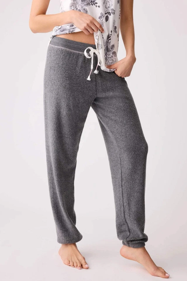 Calça lounge PJ Salvage carvão escuro sensação amada faixas RRFLP2 - Imagem 1 de 4