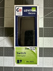 Leviton Decora Schalter schwarz 15A 120/277V AC/CA 5601 - Bild 1 von 6