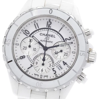 CHANEL J12 white ceramic H1007 Chronograph White / Silver Dial AT Men's_890579 - Image 1 of 4