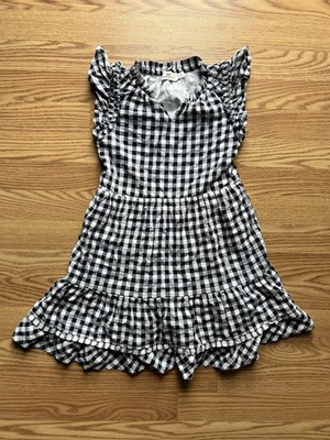 Vestido blanco y negro de guinga Vineyard Vines para niñas talla mediana Foto 1 de 4