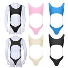 One-piece Mens Sleeveless Cut Out Smooth Leotard Thong Bodysuit Tight Underwear