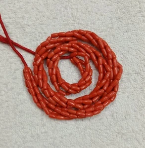 16"INCHES 100%!! Natural Italian Coral.Micro Smooth Drum Beads.AAA quality... - Picture 1 of 8