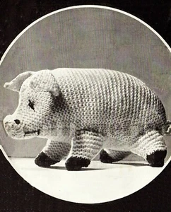 Knitting Pattern Cute Vintage 1940s Pinkie Piglet/Piggy Toy Micro Pig - Picture 1 of 1