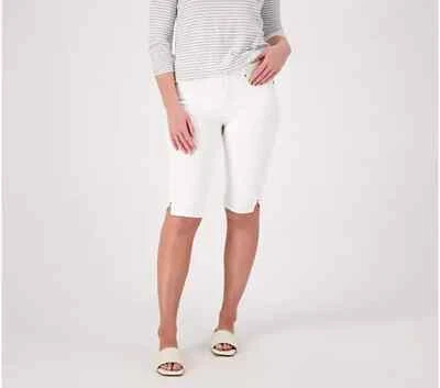 NYDJ Not Your Daughters Jeans Sophie Capri Bike Shorts 8P White w/Side Slits NWT - Image 1 of 4