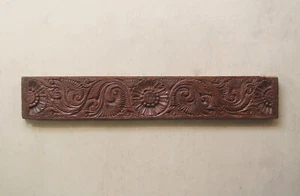 Antique Wall Panel Vintage Architectural Beam Wooden Lintel Floral Carving Decor - Picture 1 of 7