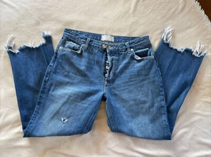 We The Free Damen Wide Leg Jeans Größe 29 Raw Hem Medium Wash Button Fly Denim - Bild 1 von 6
