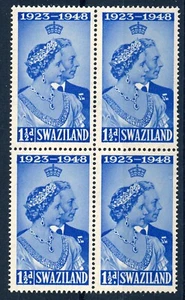 SWAZILAND 1948 ROYAL SILVER WEDDING SG46 BLOCK OF 4 MNH - Picture 1 of 1