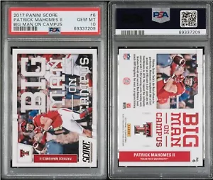 2017 Panini Score Big Man On Campus #6 Patrick Mahomes II RC Rookie PSA 10 qty - Picture 1 of 1
