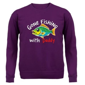 Gone Fishing With Daddy - Kids Hoodie / Sweater - Cute Fish Funny Love Cute Rod - Picture 1 of 20